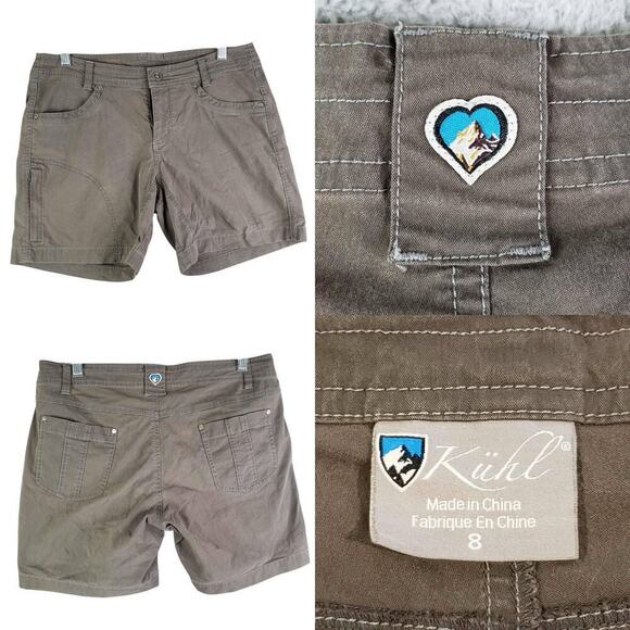 Kuhl Pants - Kuhl Women’s Cargo Shorts Hiking Outdoor Size 8 Flat Front Green Cotton